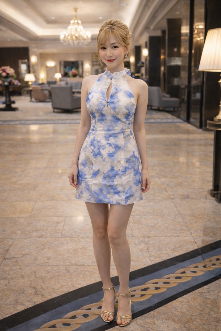 Sky Bloom Halter Mini Blue Floral